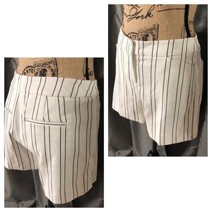White House Black Market Shorts - WHBM Pin Striped Shorts Cream and Black White House Black Market Shorts - WHBM Pin Striped Shorts Cream and Black